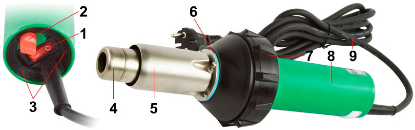 Термофен TRIAC ST-2000W (ADR tools) состав узлы детали Термофен TRIAC ST-2000W (ADR tools) состав узлы детали